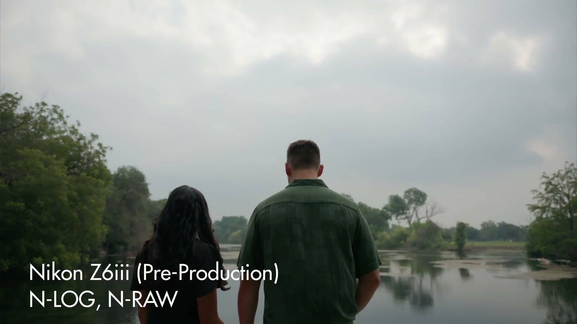 Wedding couple walking by water, filmed in N-Log and N-RAW on the Nikon Z6 III