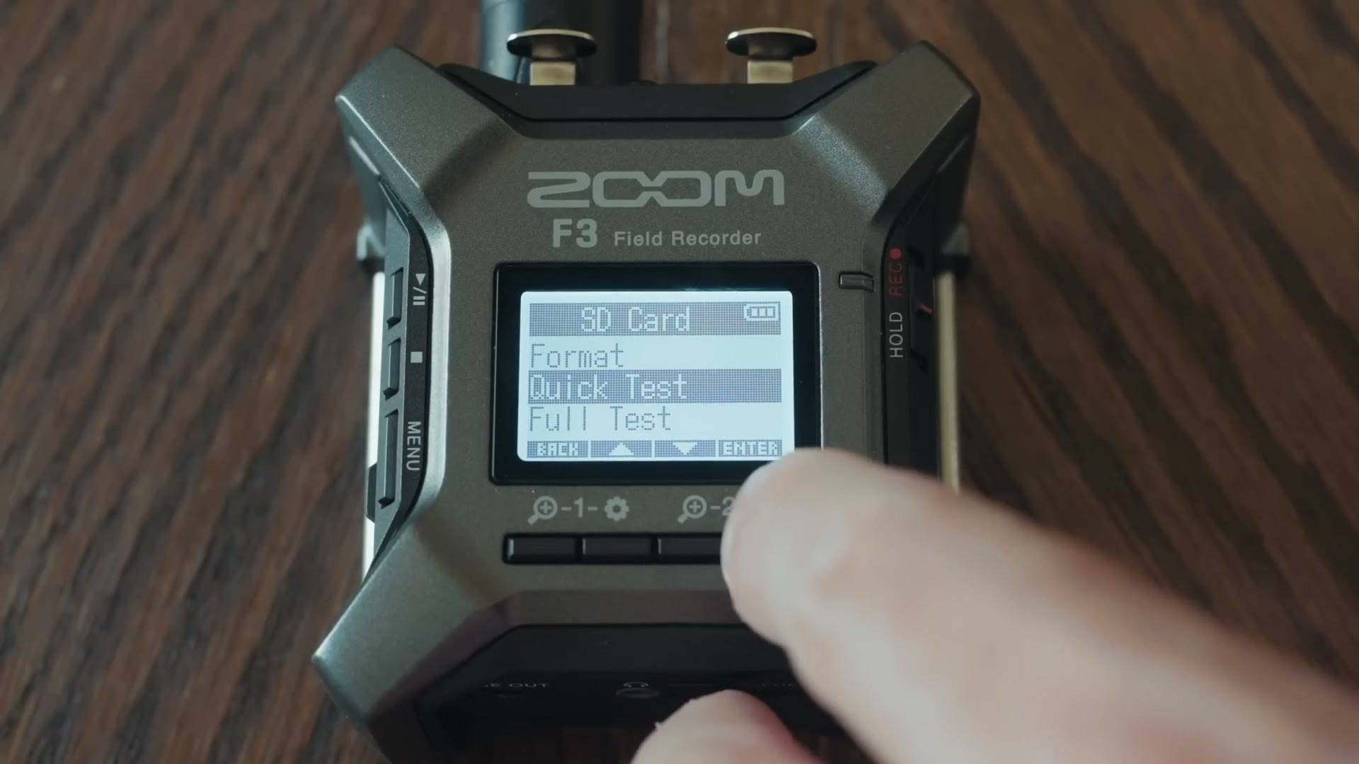 Zoom F3 memory card menu