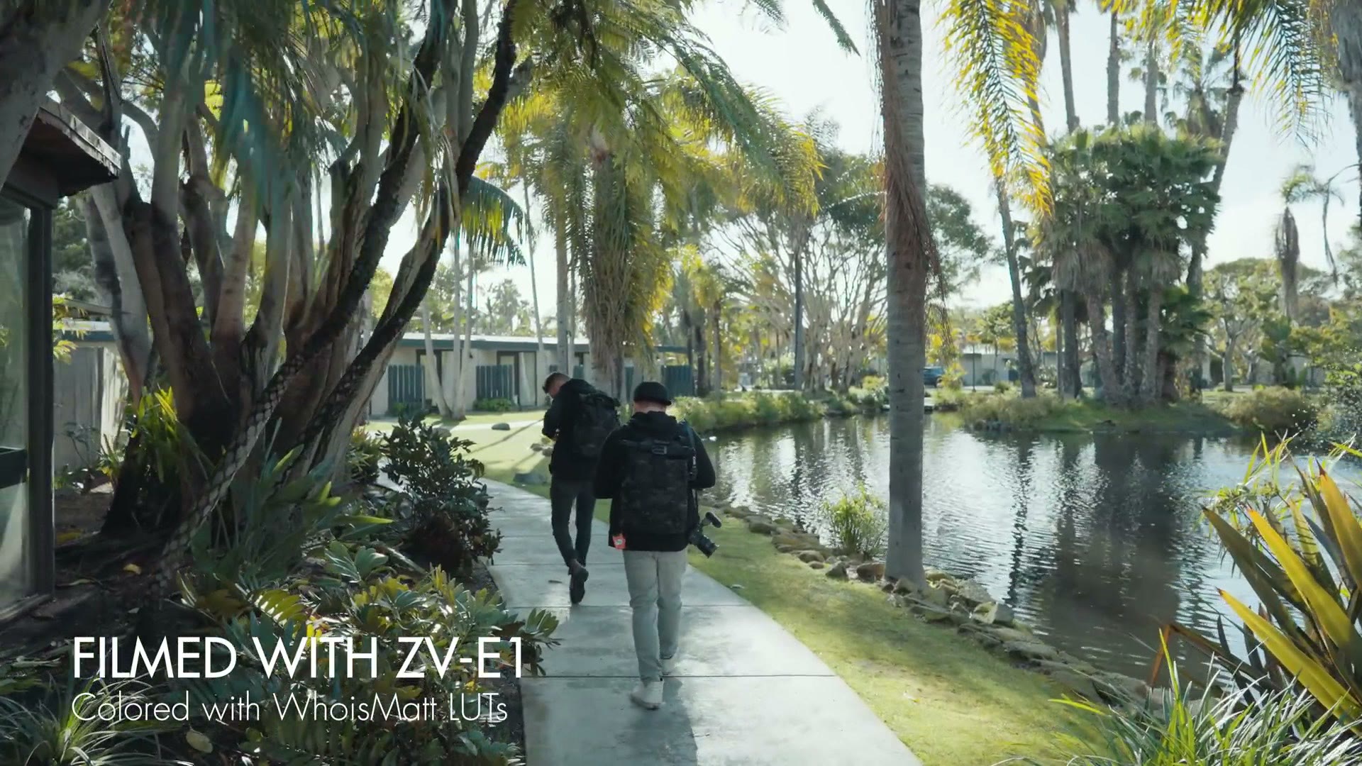 Walking shot down a path filmed with the Sony ZV-E1