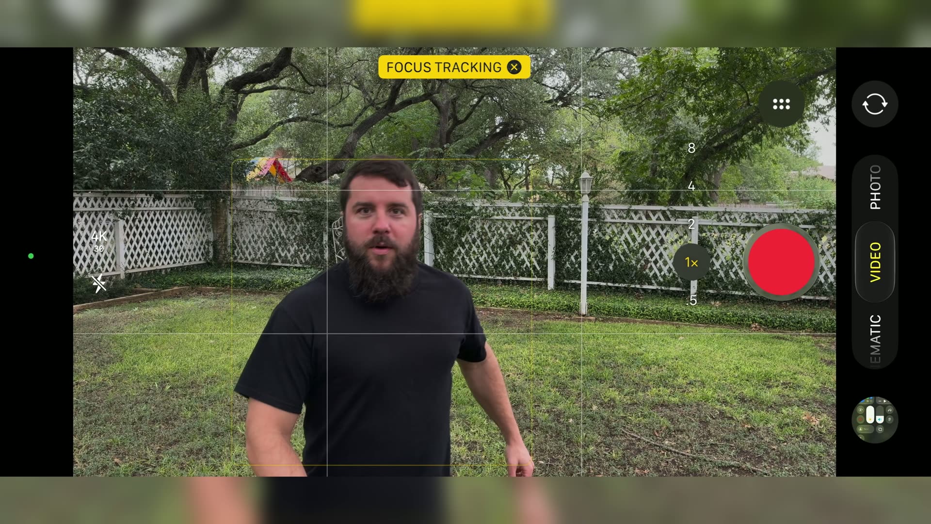 Smart focus tracking locked onto a moving subject in the iPhone 18 Pro camera app