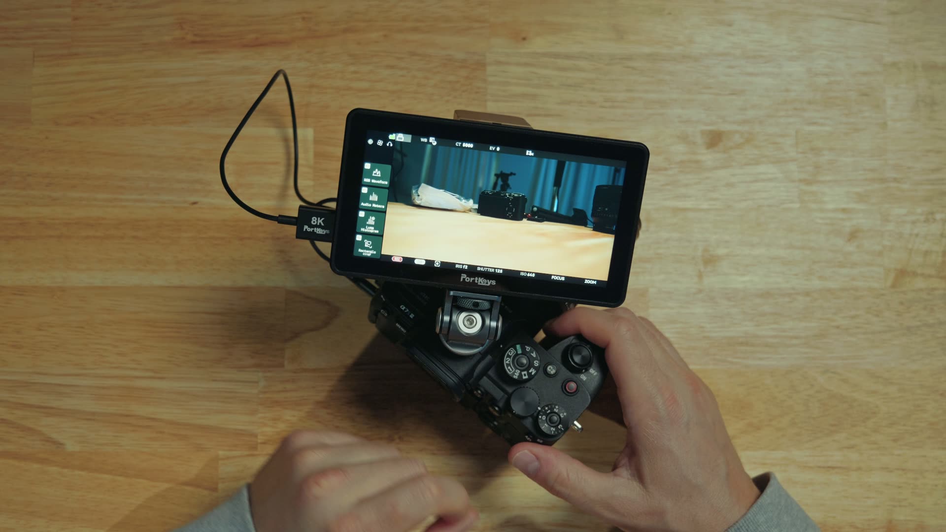 The Portkeys LH5P III, a 5.7 inch aluminum on-camera monitor
